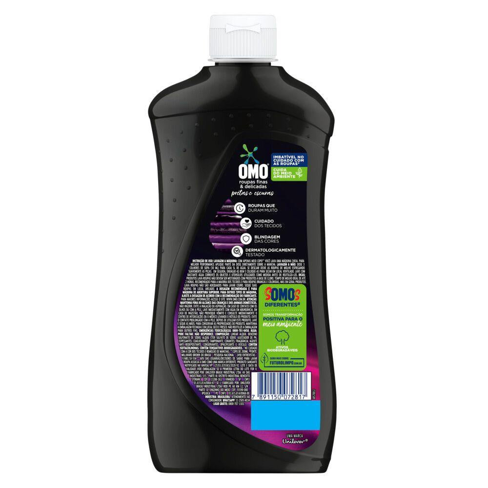 Kit com 2 Lava Roupas Líquido Omo Roupas Finas e Delicadas Pretas e Escuras 900ml