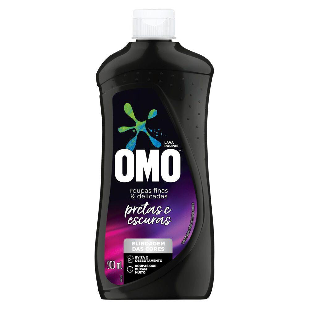 Kit com 2 Lava Roupas Líquido Omo Roupas Finas e Delicadas Pretas e Escuras 900ml